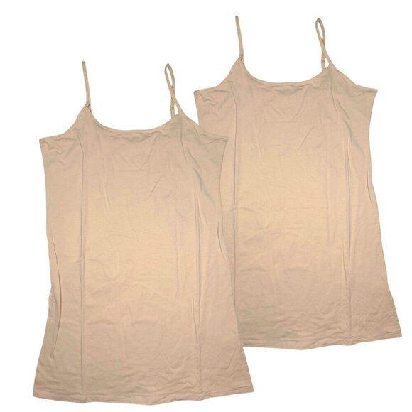 NWOT Active Basic Camisole Top Sz.1XL Nude Set of 2 Spaghetti Straps - Picture 1 of 6